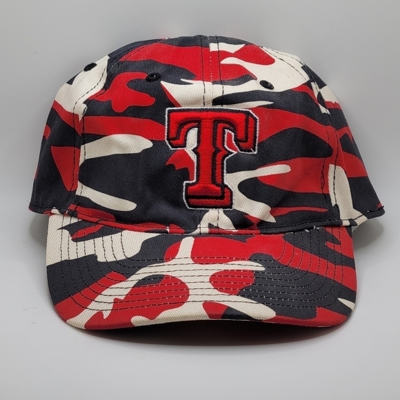 Texas Rangers Red White Blue Camo Sz S/M Ball Cap - Picture 1 of 10